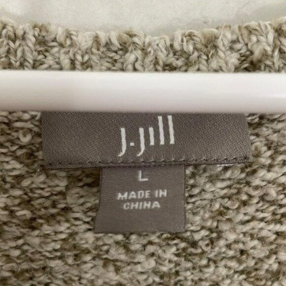 J. Jill Sweater with Pockets, Split High Low Hem, Beige / Tan, Large - Picture 5 of 9